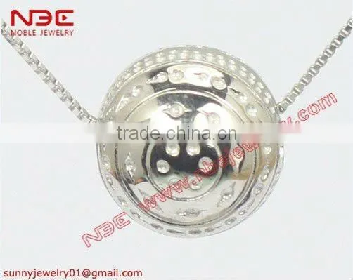 925 Sterling Silver Jewelry Bead, With AAA CZ Stone