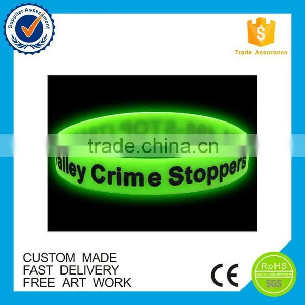 Business Gifts Eco-friendly Custom Glowing Silicone Wristband photo-2