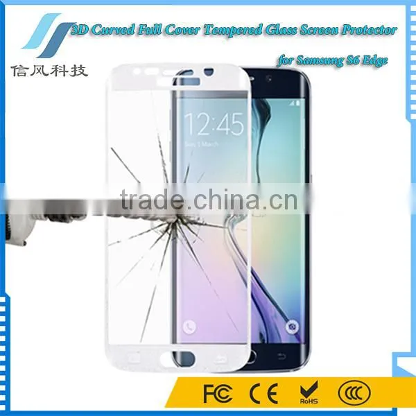 Transparent 3D Curved Full Cover Tempered Glass for S6 Edge photo-2