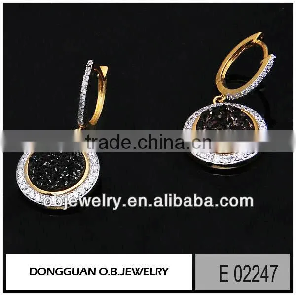 Fashion Dubai Gold Jewelry Earring Heart Shape Hook Designs/clear Crystal Earring photo-5