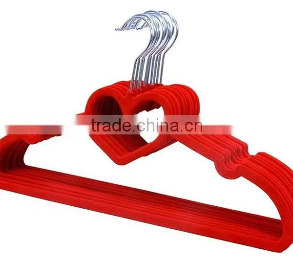 Non Slip Flocked Velvet Heart Coat Clothes Garment Hangers photo-5