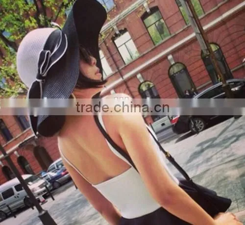 2016 Latest Design Summer Beach Paper Straw Hat Younger Girl Favourite Bowknot Ladies Cheap Straw Hat photo-5