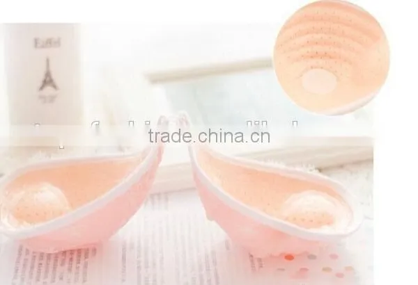 Female Orange Cute Lace Adhesive Bra photo-3