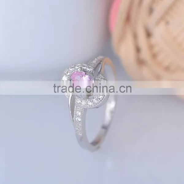 925 Sterling Silver Women Fashion Prong Setting Ring With Purple Zircon photo-3