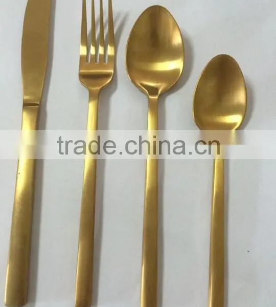 Matte Copper PVD Coating Cutley Set FDA LFGB Standard North America Market photo-4