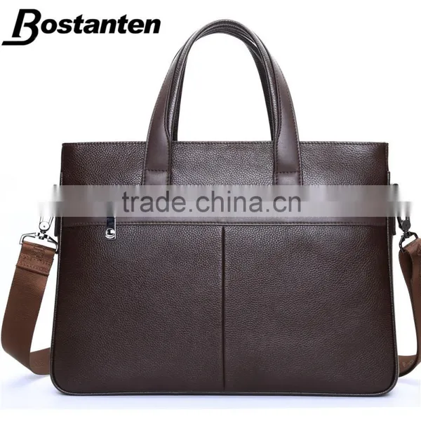 Business Brown Leather Men Briefcase Messenger Hand Bags Fashion photo-3