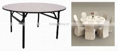Folding Wood Round Banquet Table photo-2