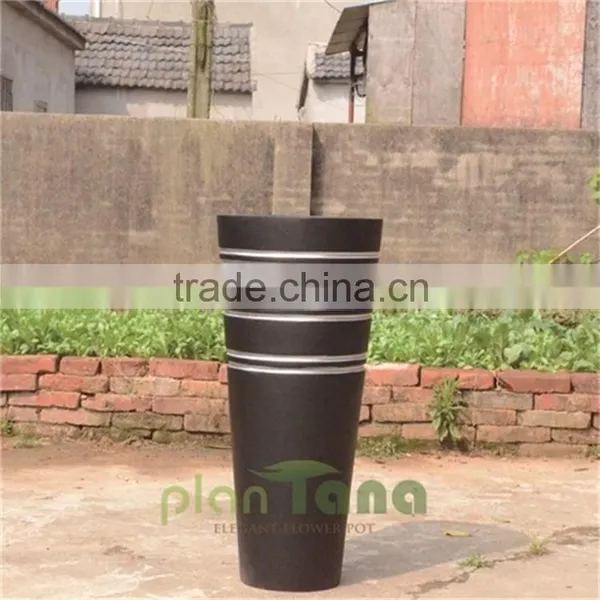Garden Use Conical Shiny Fiberglass Planter