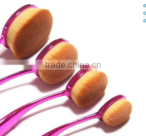 New Hot Sale10pcs Makeup Brushes Set Eyeshadow Foundation Blush Cosmetic Brush Rose Red Fashionable Oval Makeup Brush Tools photo-4