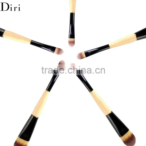 Double Sided Yellow Hair Long Handle Foundation Eye Shadow Brush photo-2