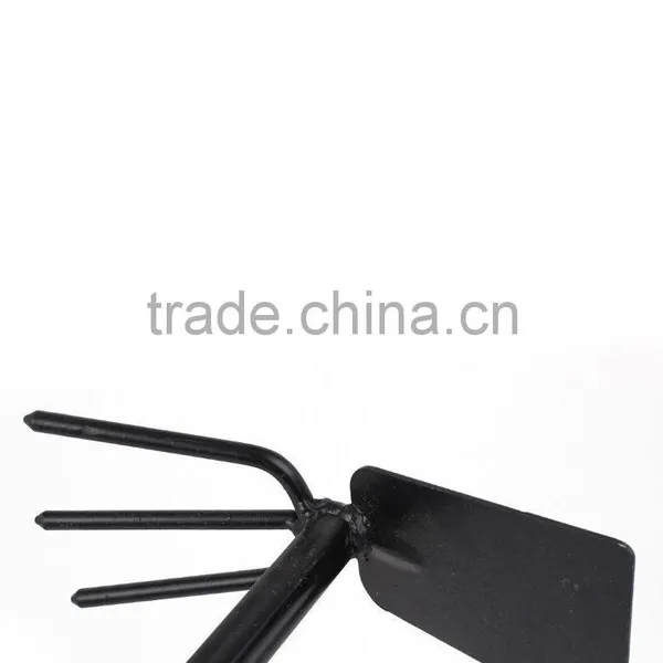 Antislip Handle 12" Gardening Rake Hoe Black for Weeding Soil Turning photo-2