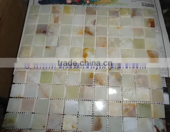 NEW PRICE LIGHT GREEN ONYX MOSAIC TILES COLLECTIONS photo-5