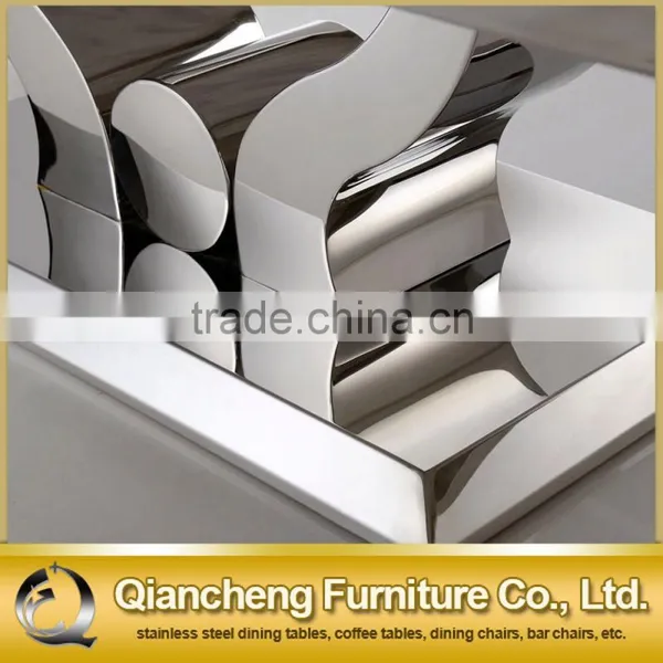 Hot Sell Marble Siver Stainless Steel Coffee Table photo-2
