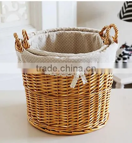 Wholesale Wash Grey Wicker Round Woven Laundry Basket photo-3