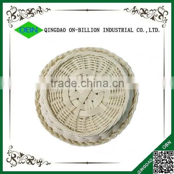 Food Grade Colored Plastic Rattan Round Handmade Baskets photo-4