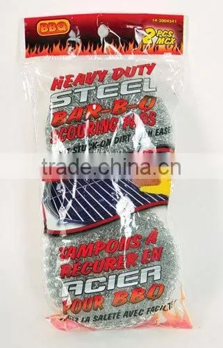 2pcs Steel BBQ Scouring Pads