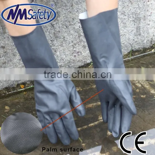 NMSAFETY Black Neoprene Flocklined Chemical Industrial Gloves