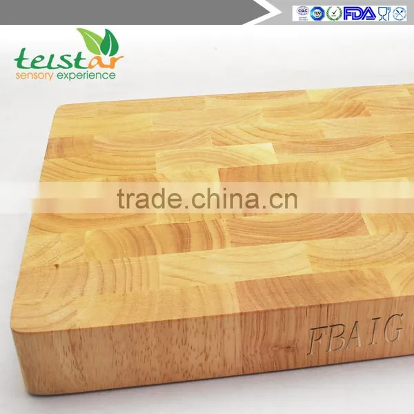 Rubber Wood Chopping Block Cutting Board With End Grain for Vegetable and Fruit and Other Food photo-5