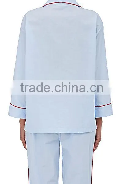 Wholesale Custom Made in China Plain Indian Cotton Spandex Cotton Pajama Tops and Pants photo-3
