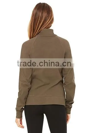 Custom Jacket Manufacturers Women's Long Raglan Sleeves Zipper Cotton Spandex Jacket photo-3