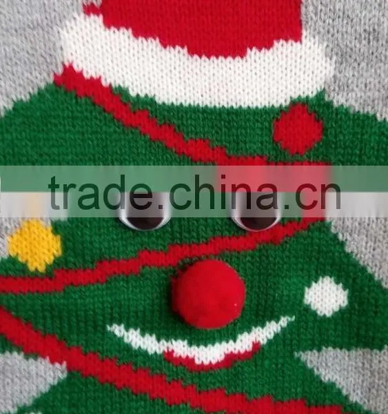(KS016) Hot Ugly Childrens Knitting Patterns Christmas Sweater photo-4