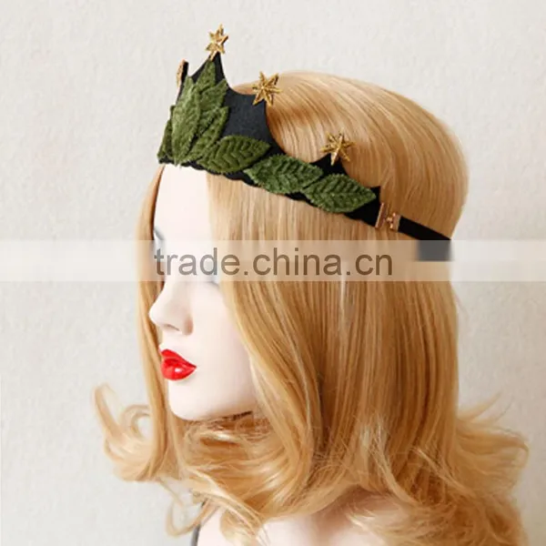 Girl Festival Accessory Hair Jewelry,leaf Crown Party Hair Band,bride Star Accessories Hair Jewelry Hoop photo-2