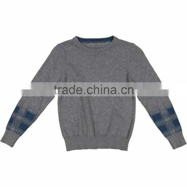 OEM 100% Cotton Jacquard Pattern Knitted Boys Sweaters photo-3