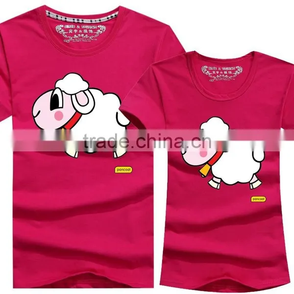 Custom Made Cheap Unique Lovely Cartoon Couple T-Shirts photo-6