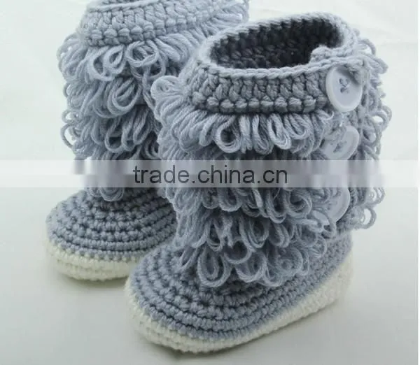 China Cheap Price Hand Knitted Baby Booties photo-3