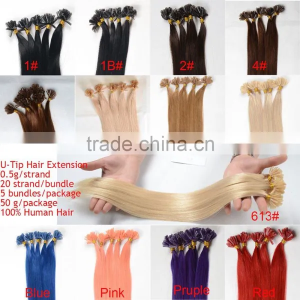 Cheap 100% Human Hair u Tip Hair Extension, Nail Tip Hair Extensions, u Tip Keratin Hair Extension photo-5