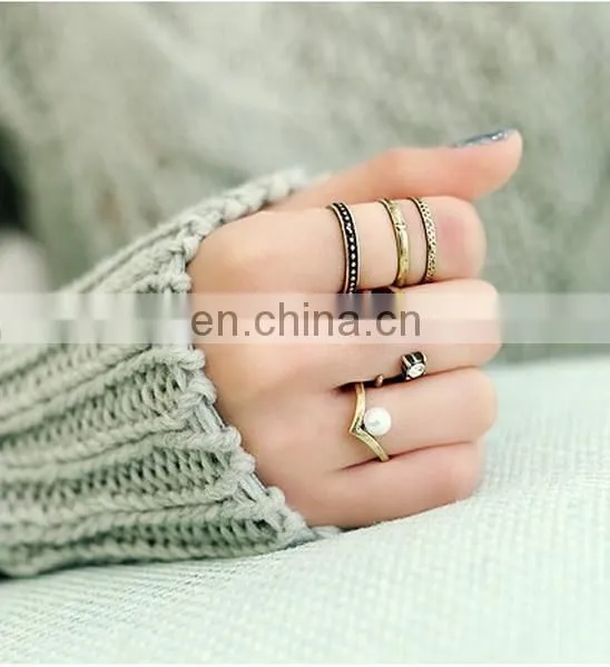Kunckle Sets Ring Open Cuff Rings Sets Finger Ring Jewellery photo-4