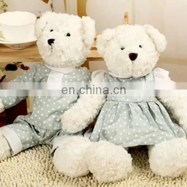 Plaid Cotton Coat Lovely Kids Teddy Gift Bear Toy