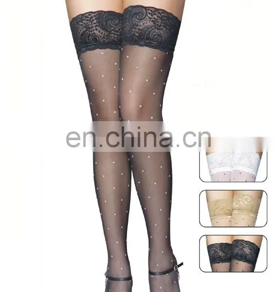 2015 Amazon's Supplier Hot Wholesale Cheapest Black Sexy Lace Women Silk Stockings photo-4
