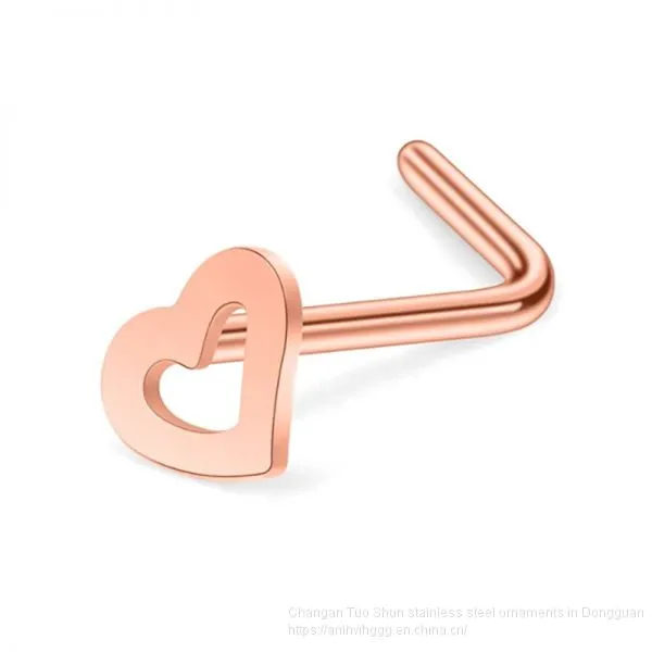 Amazon Sells Hot Titanium Steel Heart-shaped Nose Studs, Stainless Steel Jewelry Stud Manufacturers, Direct Wholesale photo-4