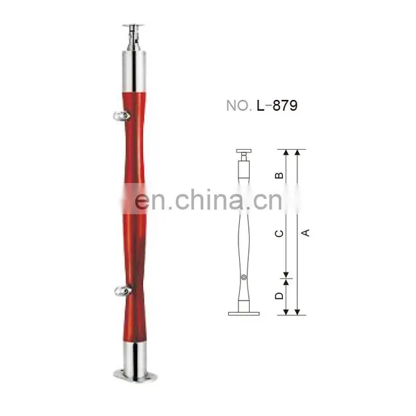 China Inox 304 316 Stainless Steel PVC Wood Staircase Handrail Balustrade,stairs Railing Posts photo-5