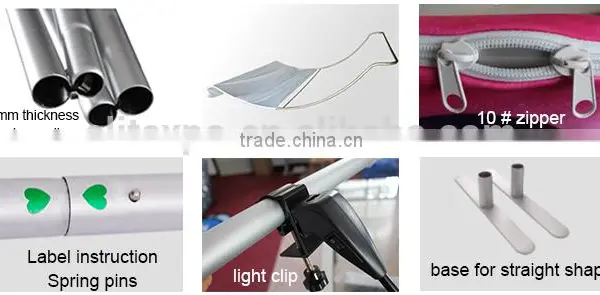 Straight /Cuverd Shape Advertising Pop Up Tension Fabric Display Banner photo-6