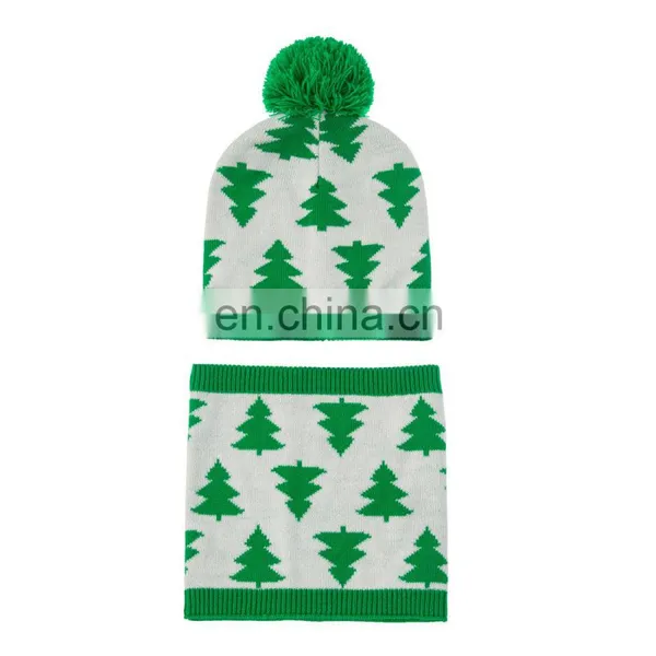 2Pcs/SET Christmas Deer Knitted Baby Hat Circle Scarf Set Winter Warm Beanie Caps Pom Pom Infant Bonnet Cap for Girl Boy 0-3Y photo-5