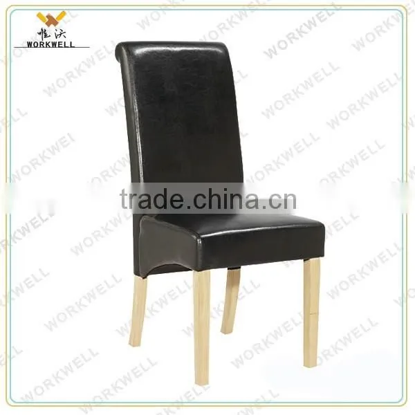 WorkWell PU Leather High Back Dining Room Chair With High Rubber Wood LegsKw-D4112 Quality Choice photo-3