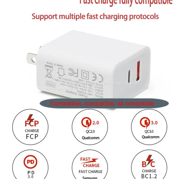 Mobile Phone Chargers, QC3.0 + PD Type C Accessories EU/US Travel Adapter OEM Service photo-5