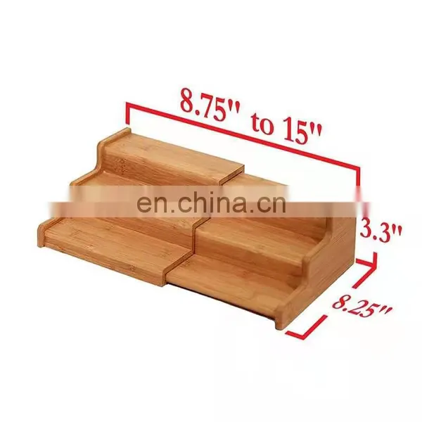 Customized New Design High Quality Kitchen Desktop Retractable Bamboo Storage Racks Home Storage & Organization photo-5