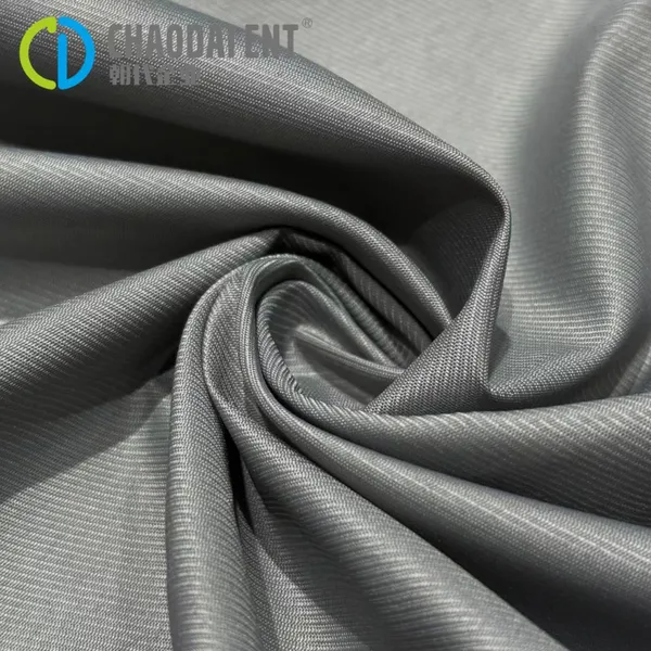 250T 2/2Twill 100% Bottle Recycled Polyester Silk Twill Taffeta Fabric For Shirt Dress Lining Down Jacket photo-3