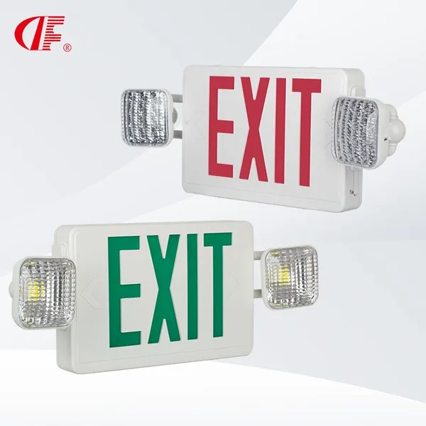 4.2W Green LED Exit Sign With Light, Daylight White Emergency Light, Two 360° Adjustable Head, Ceiling & Wall Mount for Stairways photo-4