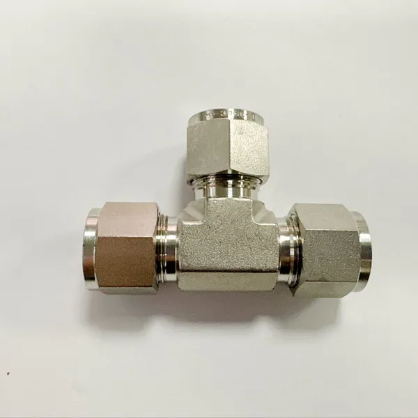 Wholesale Price 316L Stainless Steel E-Type Fittings Double Ferrule Three Way Pneumatic Parts