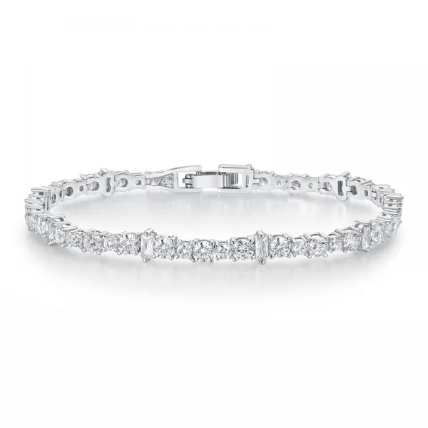 New Fashion Rectangle Silver Color on Hand Bracelet Bangle for Women Valentine's Day Gift Jewelry Wholesale S8070 photo-4