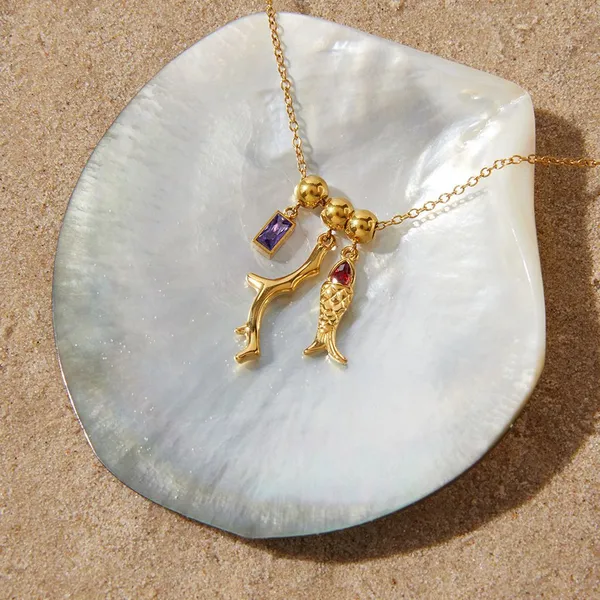 Gold Plated Stainless Steel Dolphin Pendant Necklace for Women Ocean Charm Necklace Waterproof Hypoallergenic Jewelry Wholesale photo-4