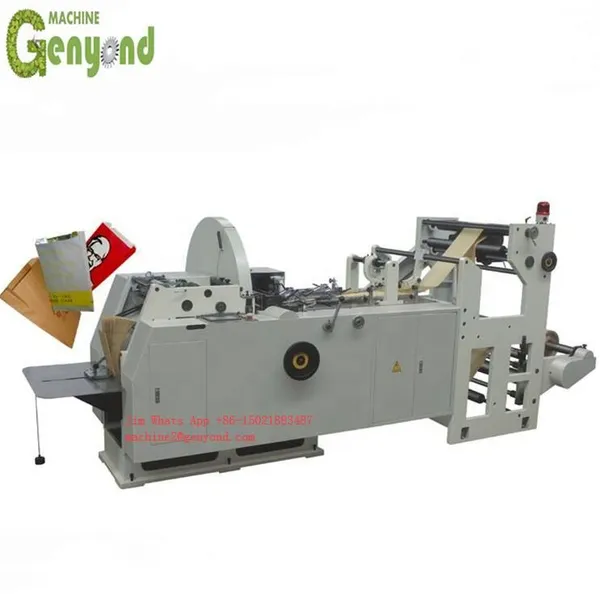 Bread Paper Bag Making Machine Full Automatic Roll Feeding Block Bottom Paper Bag Machine for Food