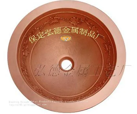 Supply Copper Basins, Pure Handcrafted Copper Bathroom Basins, Bathroom Washbasins photo-3