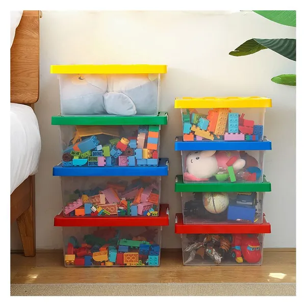 Clear Plastic Storage Bins With Lids 3 Size Craft Storage Container Sensory Bin Organizing Containers for Home Office photo-2