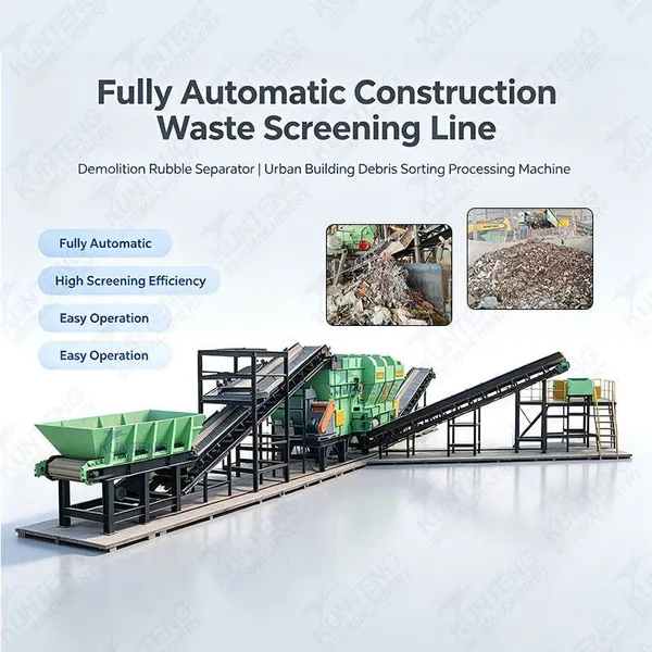Fully Automatic Construction Waste Screening Line Demolition Rubble Separator Urban Building Debris Sorting Processing Machine EPC