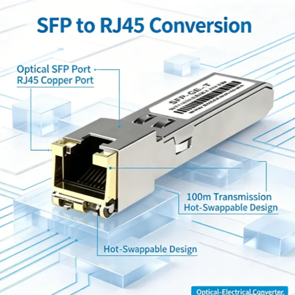 SFP-GE-T 1.25G SFP to RJ45 Copper Transceiver, Gigabit Optical Electrical Converter Module, Compatible With Huawei H3C